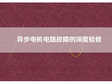 异步电机电路故障的深度检修