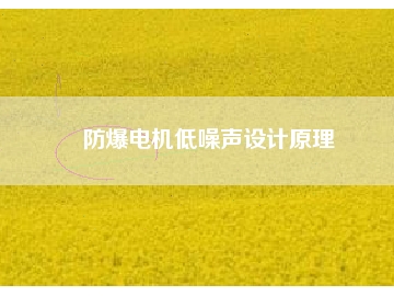 防爆电机低噪声设计原理