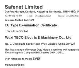 无锡东元电机CE证书