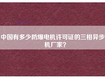 中国有多少防爆电机许可证的三相异步电机厂家？